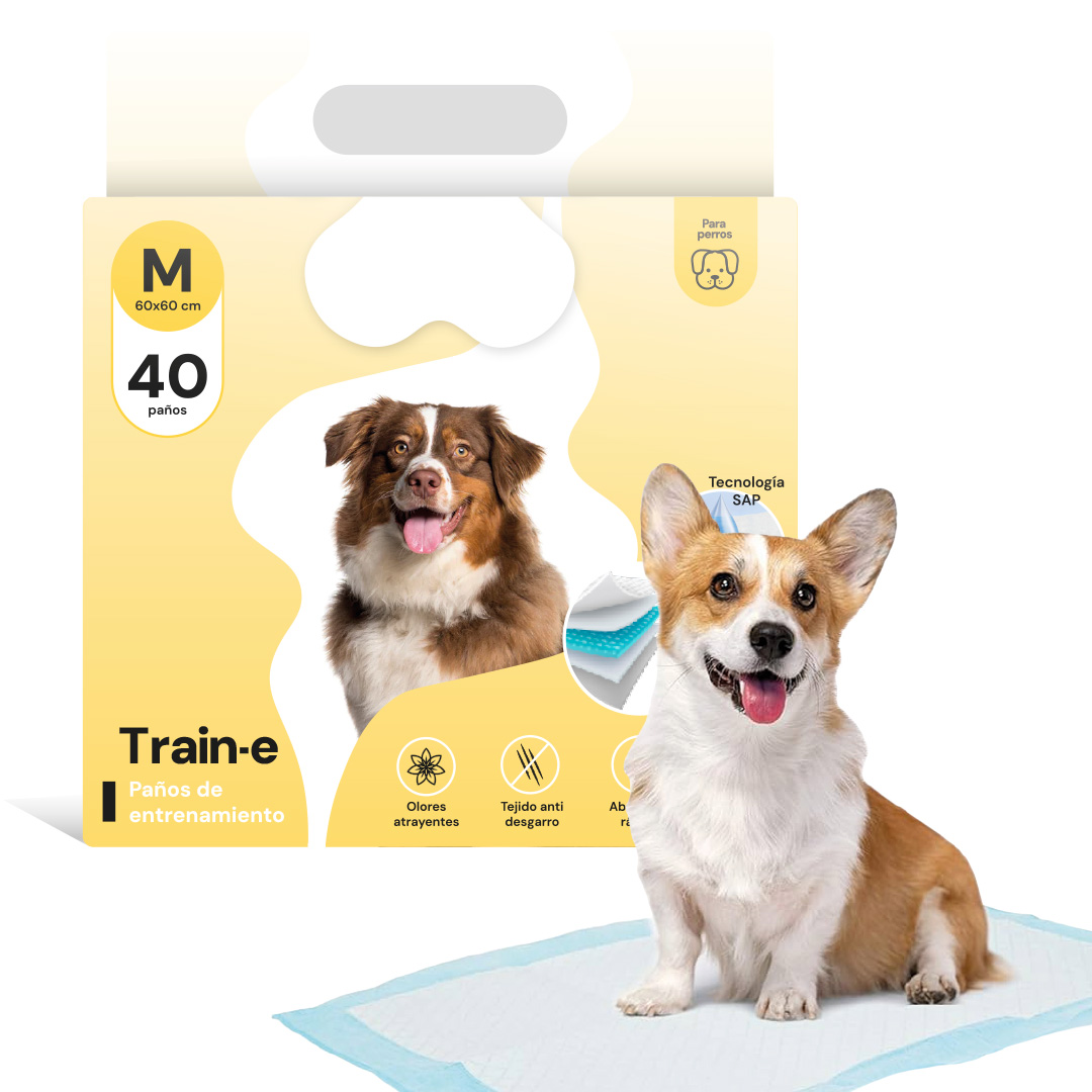 PAÑO DE ENTRENAMIENTO PARA PERRO BEEPAW TRAIN-E MEDIUM 60*60CM X 40 UNIDADES