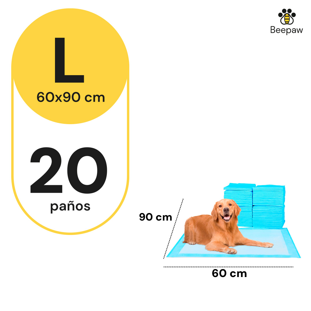 PAÑO DE ENTRENAMIENTO PARA PERRO BEEPAW TRAIN-E BIG 60*90 CM X 20 UNIDADES - Imagen 2