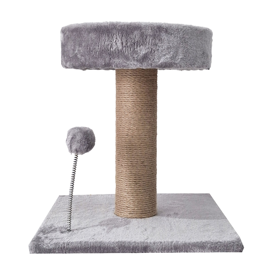 PALO RASCADOR PARA GATOS CON PLATAFORMA BEEPAW GRIS 38*38*36CM. MOD7 - Imagen 3
