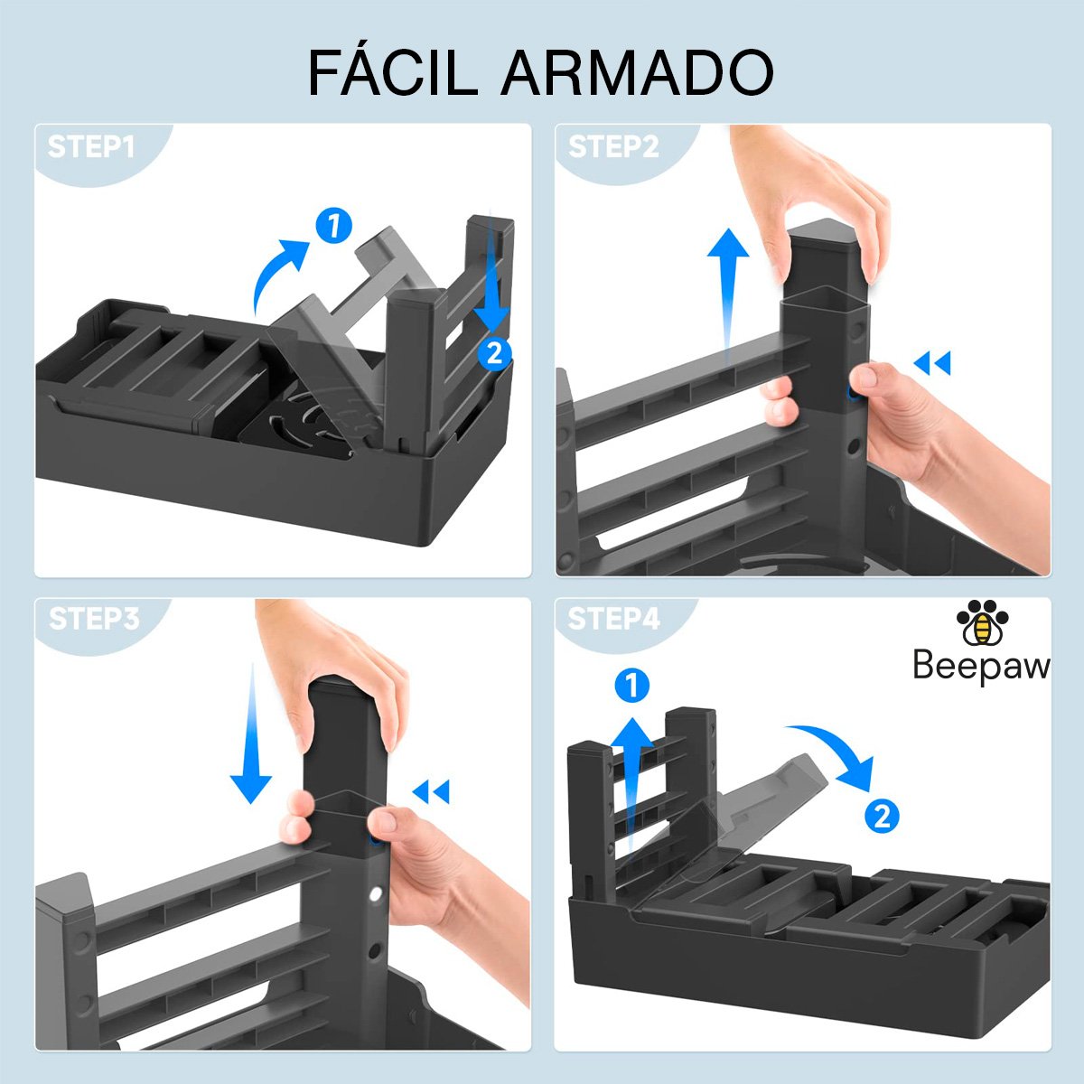 COMEDERO CON ALTURA AJUSTABLE BEEPAW BOWL-E NEGRO - Imagen 5
