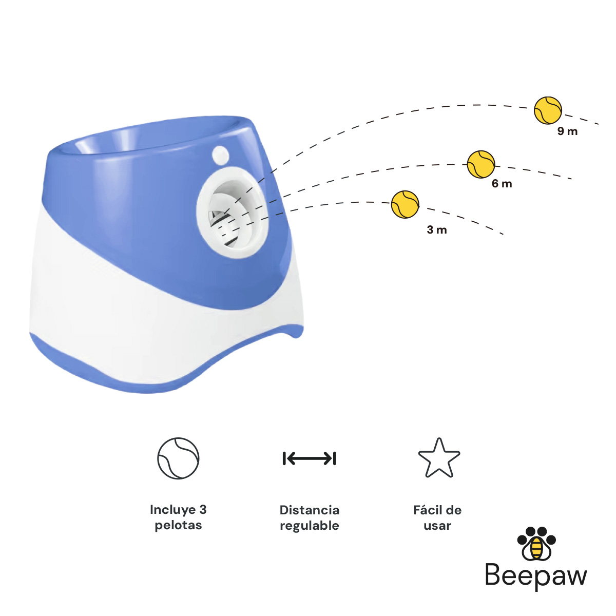 JUGUETE LANZAPELOTA INTERACTIVO BEEPAW SHOOT-E AZUL - Imagen 6