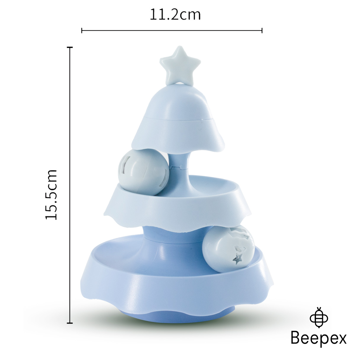 JUGUETE CATNIP ARBOL NAVIDAD TRES CAPAS CELESTE - Imagen 2