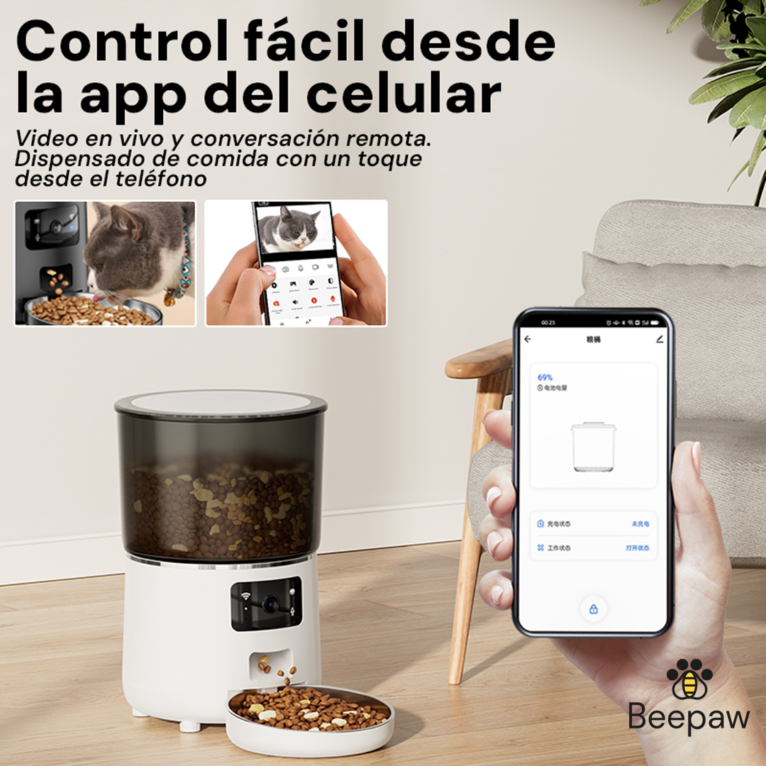 COMEDERO INTERACTIVO BEEPAW FOOD-E C/CAMARA BLANCO - Imagen 2