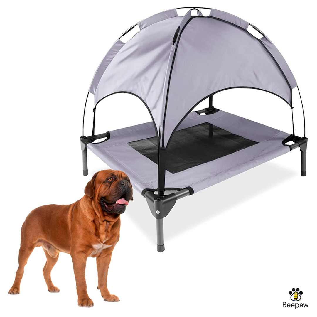 CAMA EN ALTURA PARA EXTERIOR CON TECHO PARA PERROS BEEPAW XL