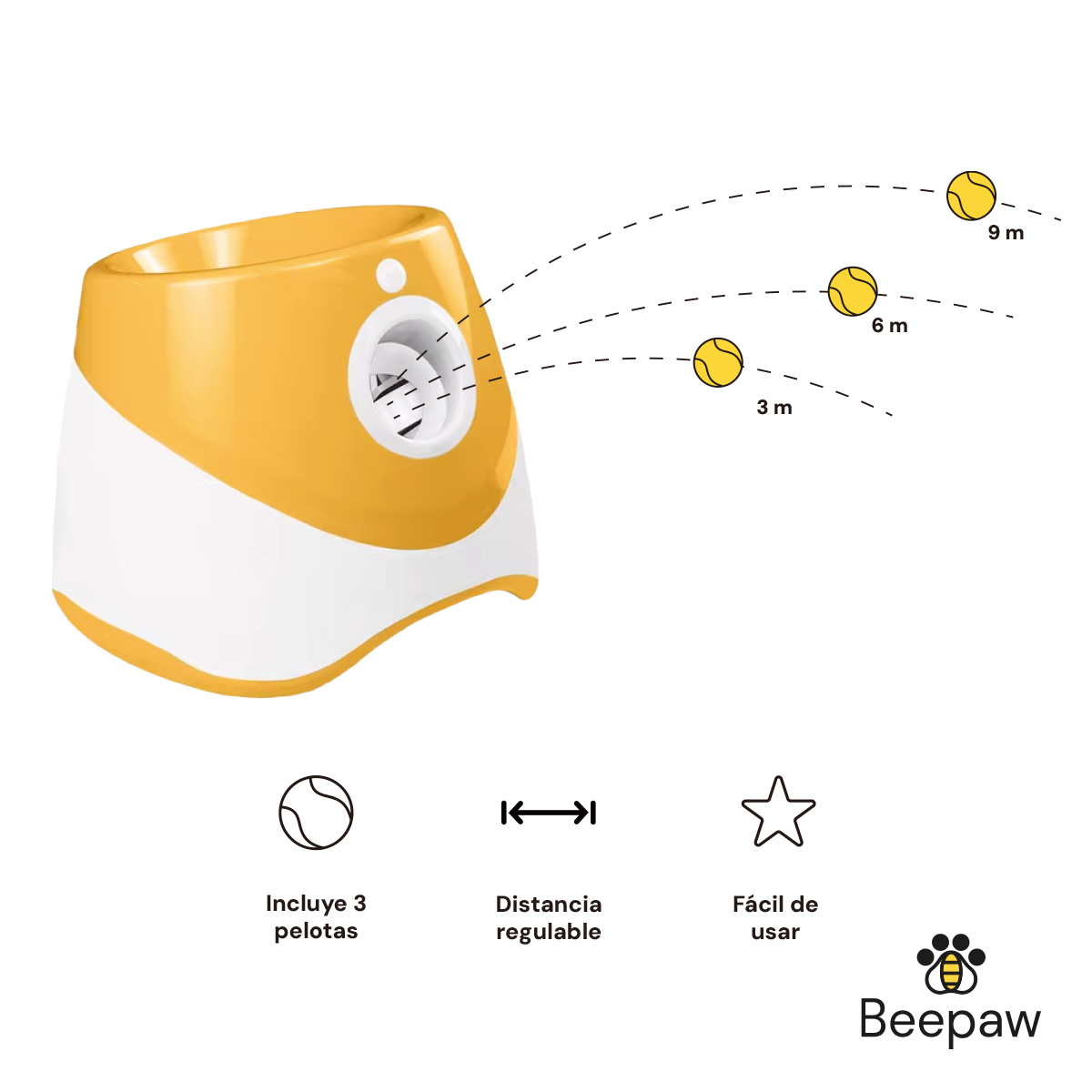 JUGUETE LANZAPELOTA INTERACTIVO BEEPAW SHOOT-E NARANJA - Imagen 4