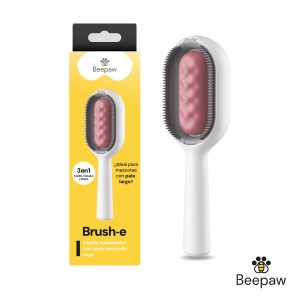 CEPILLO BEEPAW CON CERDAS BRUSH-E PARA PELO LARGO ROSA