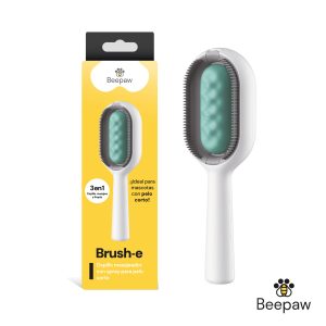 CEPILLO BEEPAW CON CERDAS BRUSH-E PARA PELO CORTO CELESTE