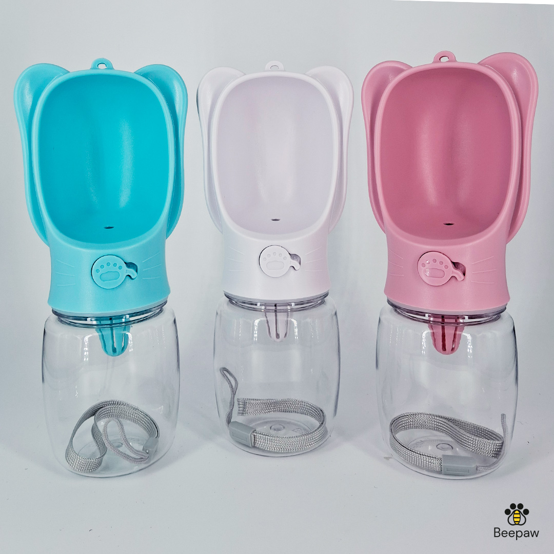 BOTELLA DISPENSADORA DE AGUA BEEPAW CON OREJAS 350 ML CELESTE - Imagen 4