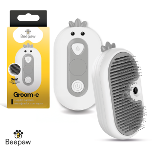 CEPILLO CON VAPOR Y CARDINA BEEPAW GROOM-E BLANCO