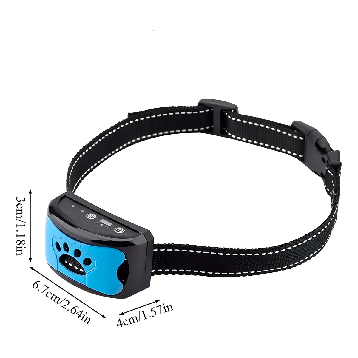 COLLAR ENTRENADOR PARA PERROS ANTI LADRIDO CON BATERIA AZUL - Imagen 2