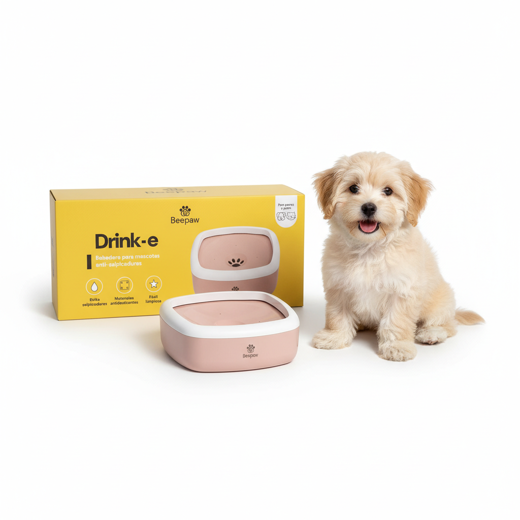 BEBEDERO INTERACTIVO PARA PERROS BEEPAW DRINK-E ROSA