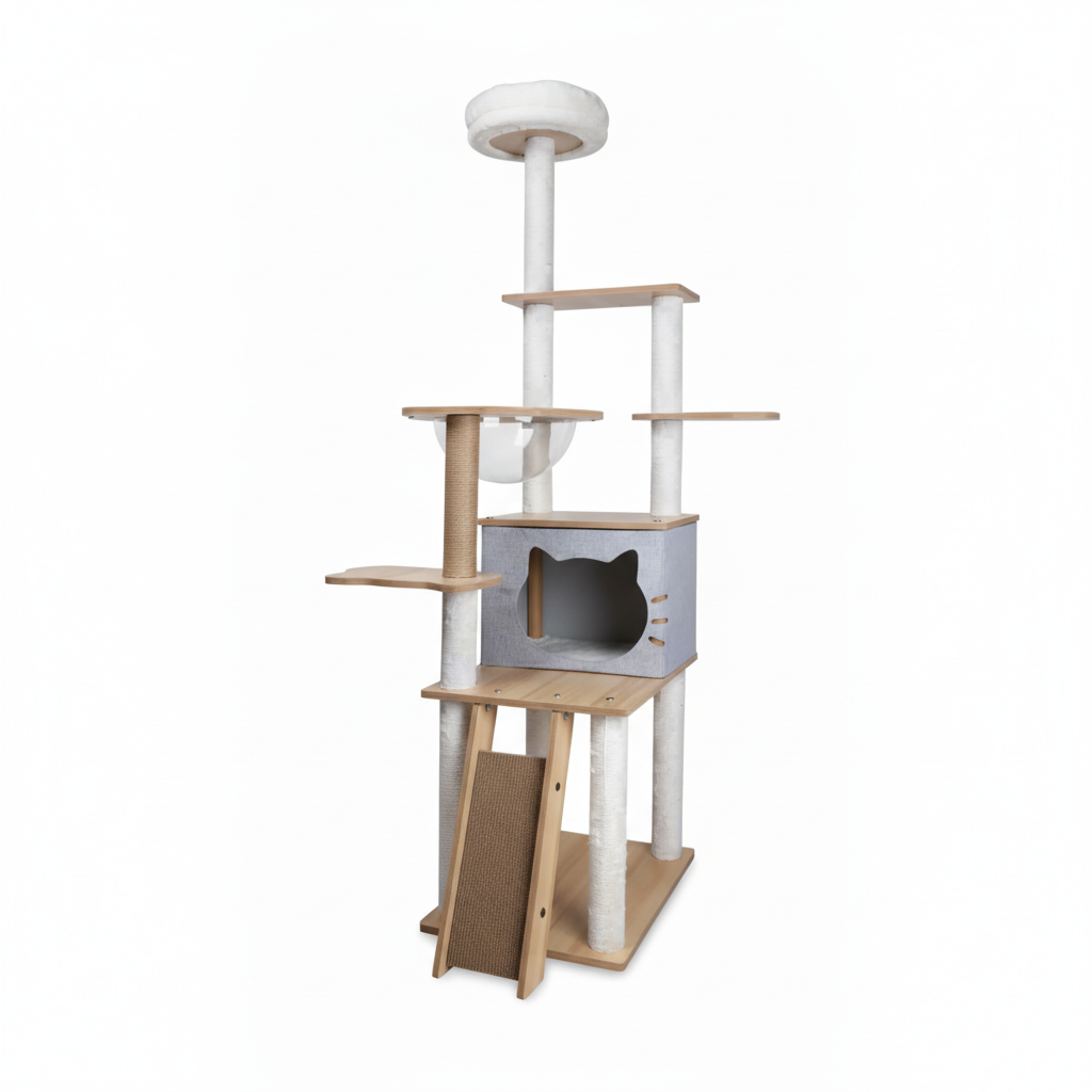 ARBOL PARA GATOS BEEPAW PREMIUM DE MADERA 40*50*160CM. MOD8